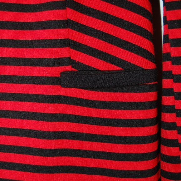 OLIVIA MOON  Women's Red/Blacked Striped one Button Jacket Size Med. - Picture 5 of 11